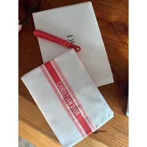 Dior White and Pink Cosmetic Bag